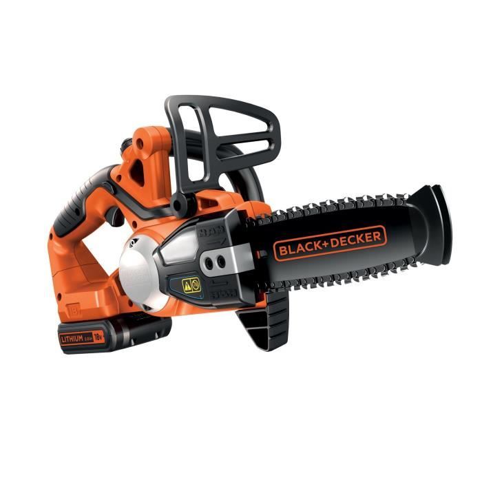 Tronçonneuse sans fil 18V GKC1820L20-QW BLACK+DECKER - 20 cm - Livrée avec batterie 18V 2 Ah et chargeur