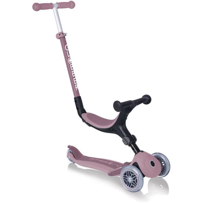 Trottinette 3 roues évolutive - GLOBBER - ACTIVE ECOLOGIC - Framboise - Plastique recyclé - Porteur - Siege large - 15 mois a 9 ans