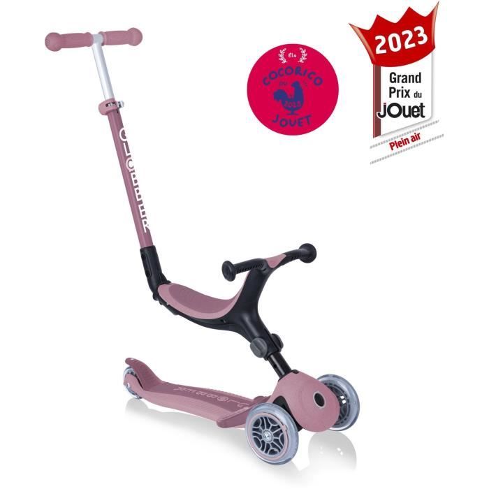 Trottinette 3 roues évolutive - GLOBBER - ACTIVE ECOLOGIC - Framboise - Plastique recyclé - Porteur - Siege large - 15 mois a 9 ans