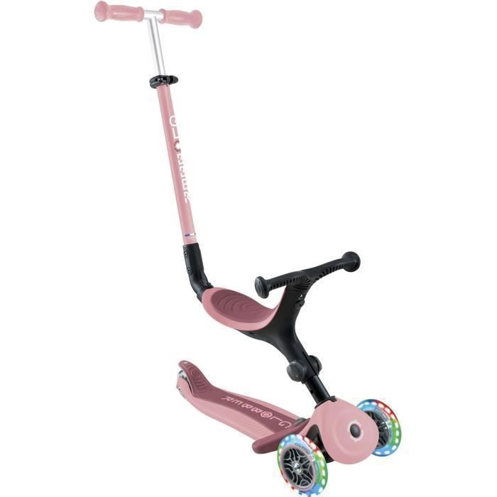 Globber -  Trottinette évolutive GO-UP ACTIVE PLUS LIGHTS avec siege - Rose pastel