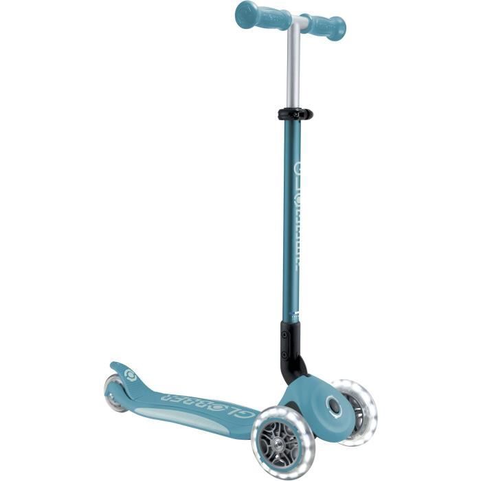 Globber - Trottinette PRIMO FOLDABLE PLUS LIGHTS V2 - Bleu Aqua