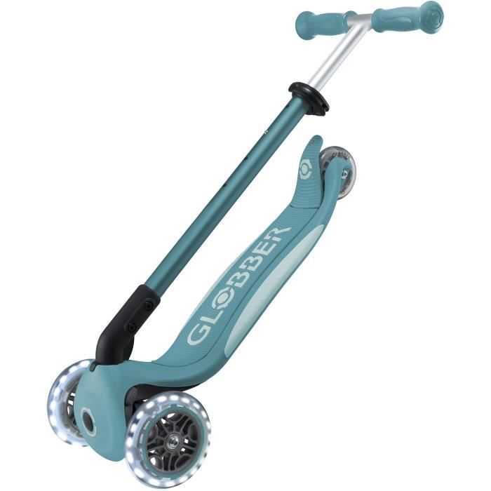 Globber - Trottinette PRIMO FOLDABLE PLUS LIGHTS V2 - Bleu Aqua