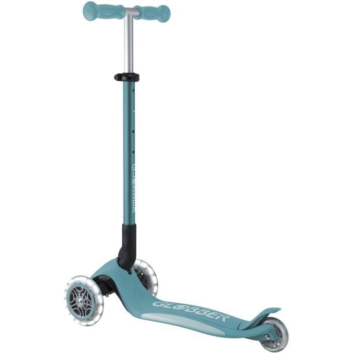 Globber - Trottinette PRIMO FOLDABLE PLUS LIGHTS V2 - Bleu Aqua