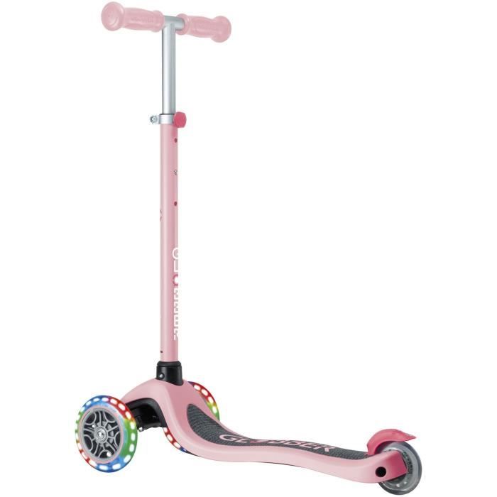 Trottinette 3 roues - GLOBBER - PRIMO LIGHTS - Rose Pastel - Roues lumineuses - 2 a 7 ans - 50 Kg