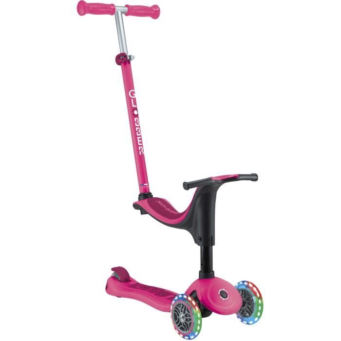 Trottinette 3 roues évolutive - GLOBBER - SPORTY LIGHTS - Rose - Lumineuses - Porteur, draisienne, trottinette - Siege - des 15 mois