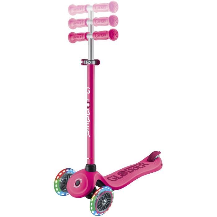 Trottinette 3 roues évolutive - GLOBBER - SPORTY LIGHTS - Rose - Lumineuses - Porteur, draisienne, trottinette - Siege - des 15 mois