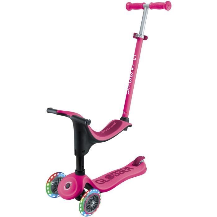 Trottinette 3 roues évolutive - GLOBBER - SPORTY LIGHTS - Rose - Lumineuses - Porteur, draisienne, trottinette - Siege - des 15 mois