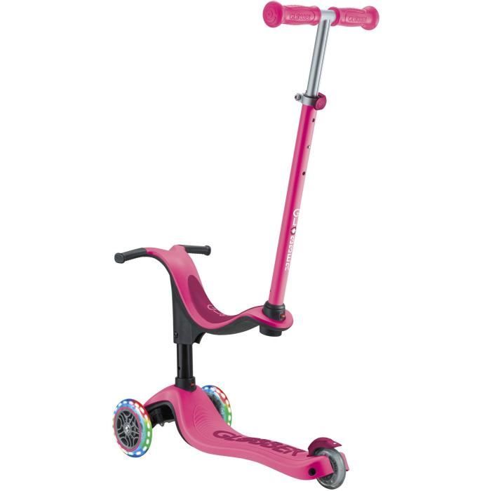 Trottinette 3 roues évolutive - GLOBBER - SPORTY LIGHTS - Rose - Lumineuses - Porteur, draisienne, trottinette - Siege - des 15 mois