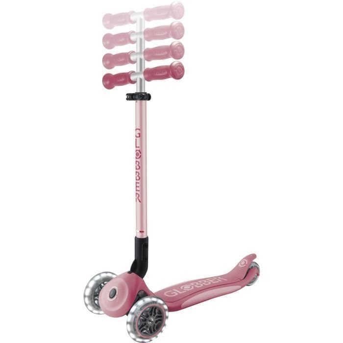 Globber - Trottinette PRIMO FOLDABLE PLUS LIGHTS V2 - Rose pastel