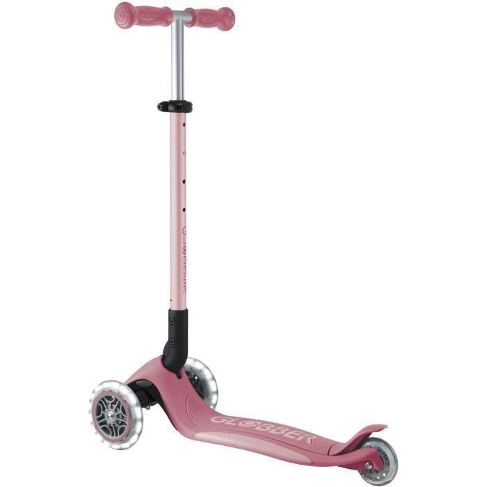 Globber - Trottinette PRIMO FOLDABLE PLUS LIGHTS V2 - Rose pastel