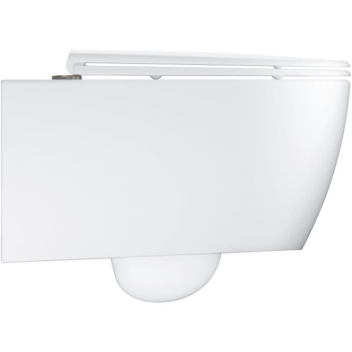 GROHE Cuvette WC suspendue, Essence Ceramic, sans rebord, traitement anti-calcaire et anti-bactérien Pure Guard, caréné, 3957100H