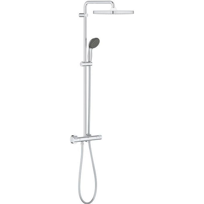 GROHE Colonne de douche avec mitigeur thermostatique Vitalio Start 250, douche,50% d'économie d'eau, tete de douche 250mm, 26696000