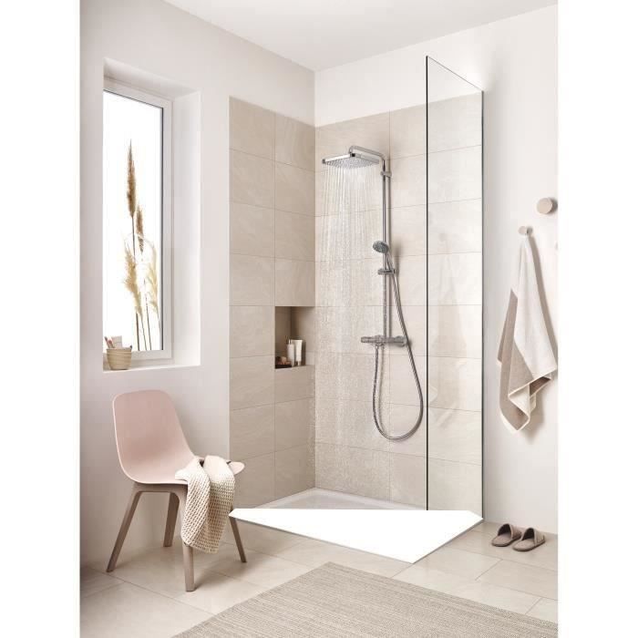 GROHE Colonne de douche avec mitigeur thermostatique Vitalio Start 250, douche,50% d'économie d'eau, tete de douche 250mm, 26696000