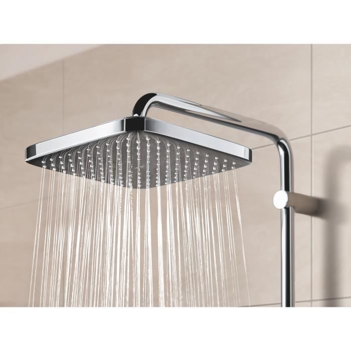 GROHE Colonne de douche avec mitigeur thermostatique Vitalio Start 250, douche,50% d'économie d'eau, tete de douche 250mm, 26696000