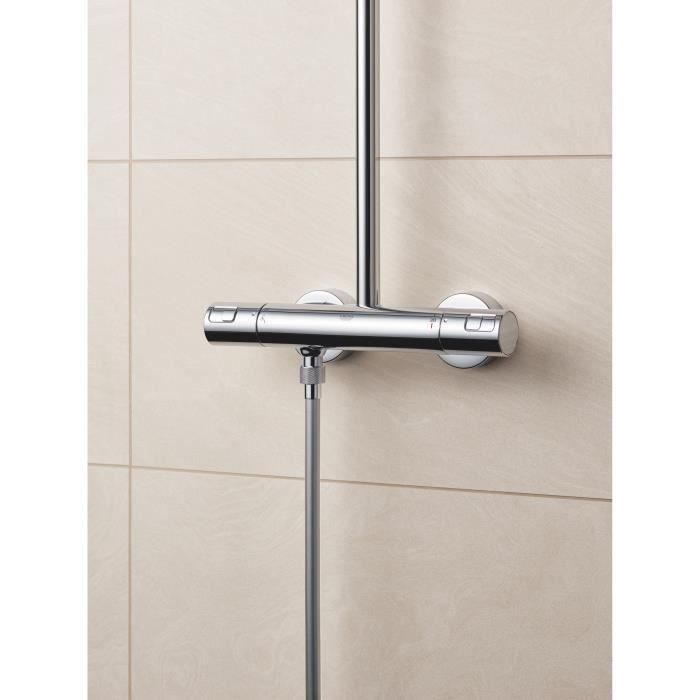 GROHE Colonne de douche avec mitigeur thermostatique Vitalio Start 250, douche,50% d'économie d'eau, tete de douche 250mm, 26696000