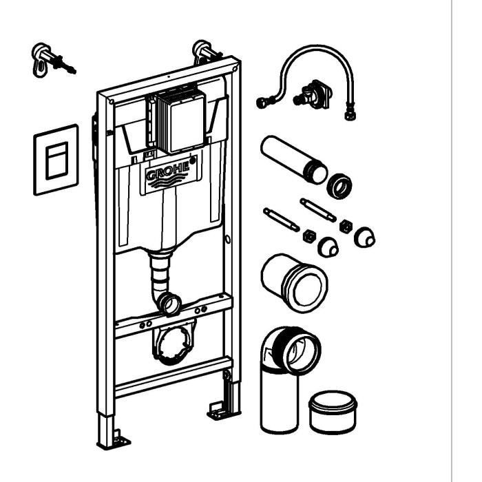 Solido pack 3 en 1 pour WC - Hauteur d'installation 1,13m - GROHE - 38811KF0