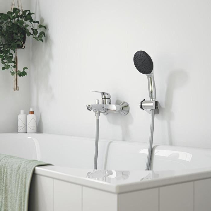 Mitigeur monocommande bain/douche - GROHE Swift - 24335001 - Chromé - Montage mural apparent