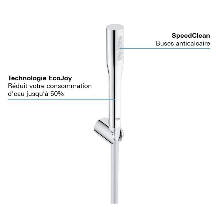 Pommeau de douche GROHE Vitalio Get Stick - 1 jet - technologie anti-brûlure et économie d'eau - chromé