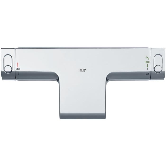 GROHE Mitigeur mural thermostatique bain/douche ½ Grohtherm 2000 34174001 - Jet cascade - Limiteur de température - Economie d'eau