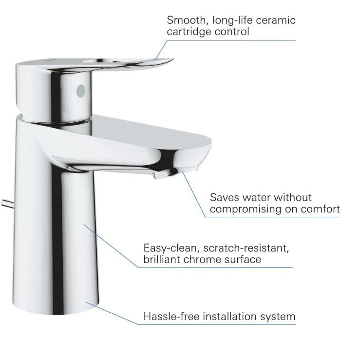 Mitigeur de lavabo monocommande Bauloop taille S - GROHE - 23335000