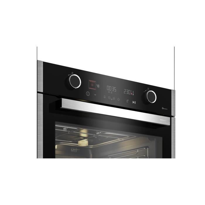 Four encastrable pyrolyse GRUNDIG - GEBM19400BPHI - inox - porte froide - 72 L