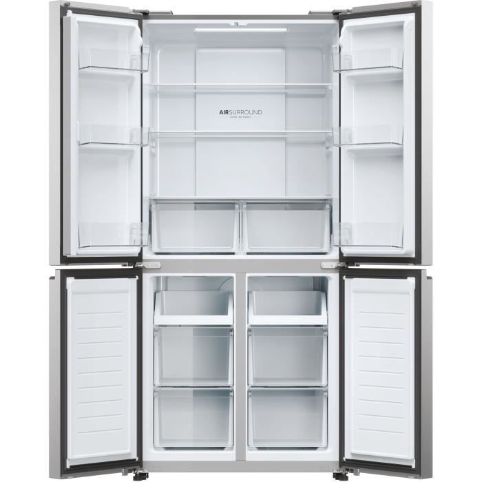 Réfrigérateur multi-portes - HAIER - HCR3818ENMM - Classe E - 467 L - 35 dB - 181,5 x 83,3 x 65 cm - Silver