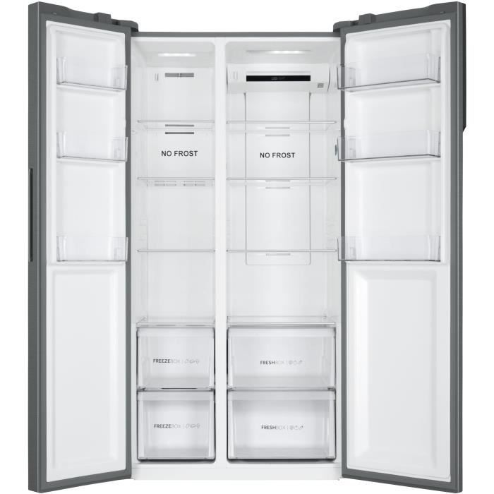 Réfrigérateur américain - HAIER - SBS 90 Series 3 HSR3918FNPG - Classe F - 528 L - 177,5 x 90,8 x 64,7 cm - Gentleman Silver