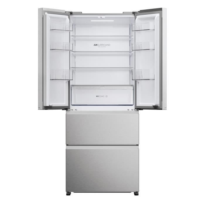 Réfrigérateur multi-portes - HAIER - HFR3718ENMM - Classe E - 402 L (262 + 140) - 37 dB - Gris