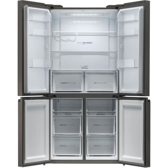 Réfrigérateur multi-portes - HAIER - Cube 90 Series 5 RTG785NHD - Classe E - 643 L - 190,5 x 90,8 x 74,8 cm - Inox foncé