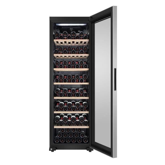 HAIER HWS188GAE - Cave a vin de vieillissement - Pose libre - 188 bouteilles - Mono zone - H185 x L59,5 cm - Noir