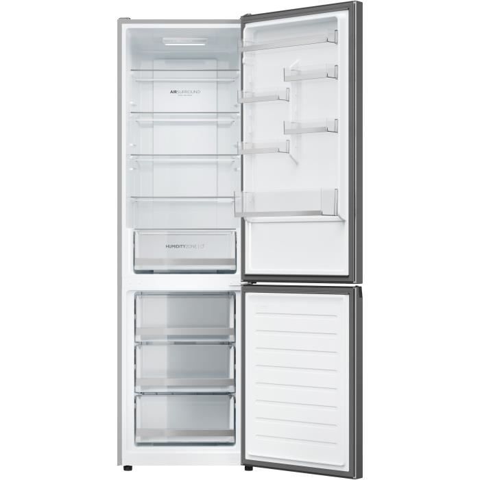 Réfrigérateur Combiné - HAIER HDW1620DNPK - Classe D - 377 L - 200 x 59,5 x 65,9 cm - Effet Inox