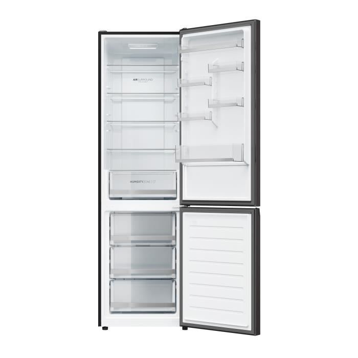 RÉFRIGÉRATEUR COMBINÉ-  HAIER - HDW1620DNPD - Classe D - 377 L - Inox foncé