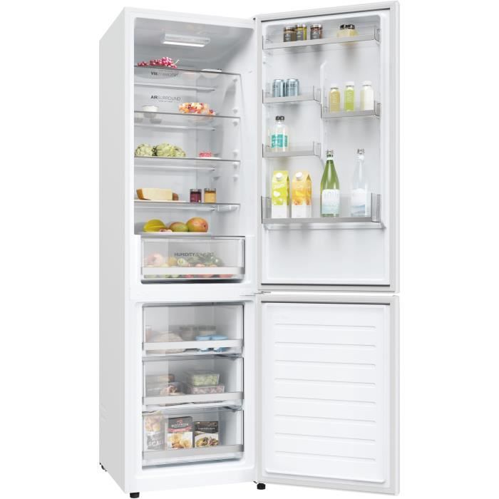 Réfrigérateur Combiné - HAIER - HDW1620DNPW - Classe D - 377 L - 200 x 59,5 x 65,8 cm - Blanc