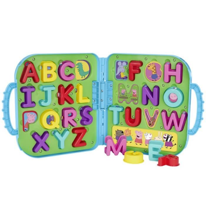 Peppa Pig Mallette Alphabet de Peppa, jouet abécédaire pour enfants d'âge préscolaire, a partir de 3 ans