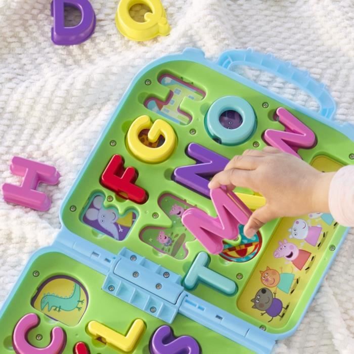 Peppa Pig Mallette Alphabet de Peppa, jouet abécédaire pour enfants d'âge préscolaire, a partir de 3 ans