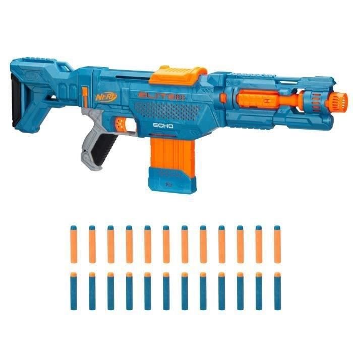 Pistolet Nerf Elite 2.0 Echo CS 10 - NERF - Bleu - Chargeur a clip - 24 fléchettes incluses