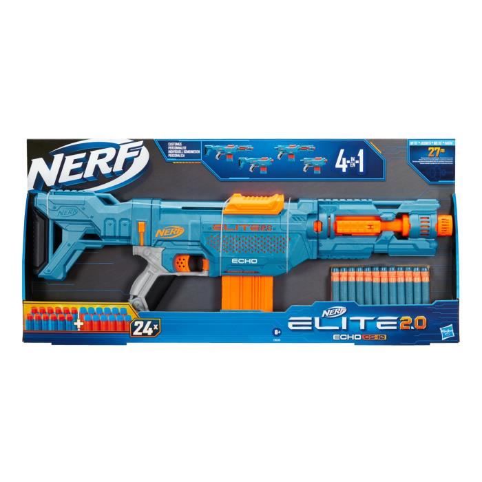 Pistolet Nerf Elite 2.0 Echo CS 10 - NERF - Bleu - Chargeur a clip - 24 fléchettes incluses