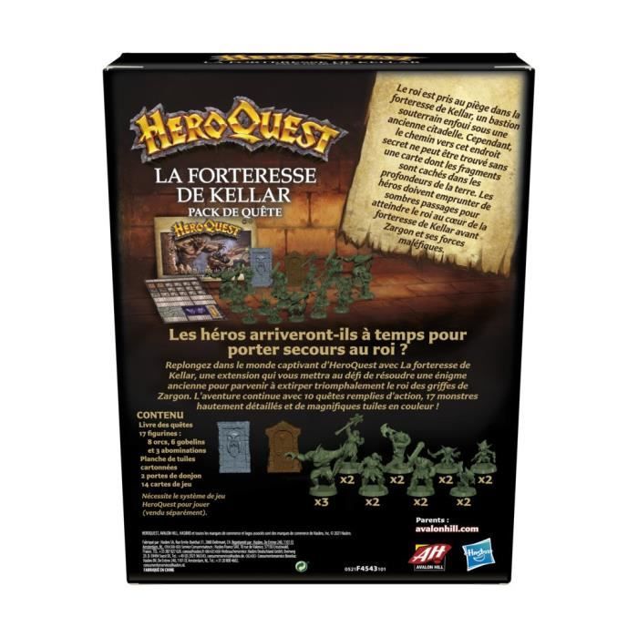 HeroQuest, extension La forteresse de Kellar, 2 a 5 joueurs, des 14 ans, systeme de jeu HeroQuest requis - Avalon Hill