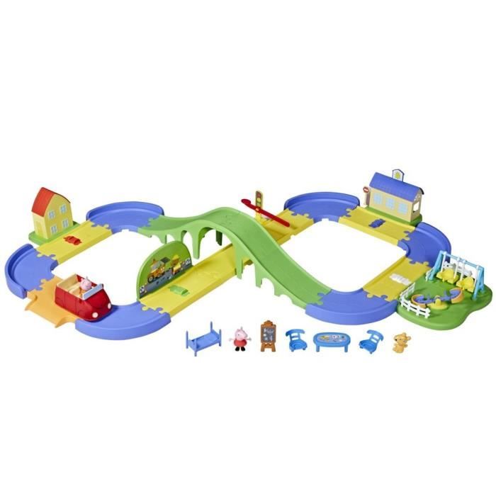 Circuit en ville de Peppa - HASBRO - Piste ajustable - Véhicule et figurine inclus - +35 sons - 3 ans et plus