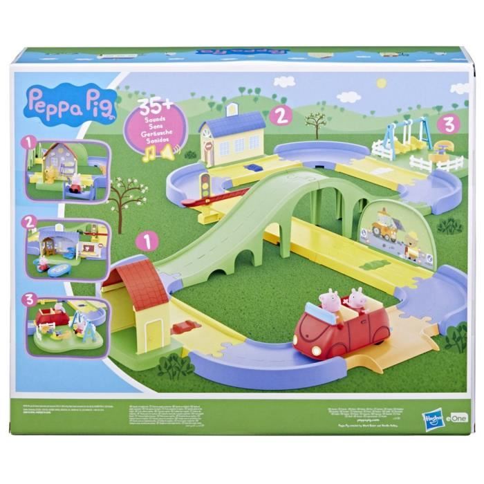 Circuit en ville de Peppa - HASBRO - Piste ajustable - Véhicule et figurine inclus - +35 sons - 3 ans et plus