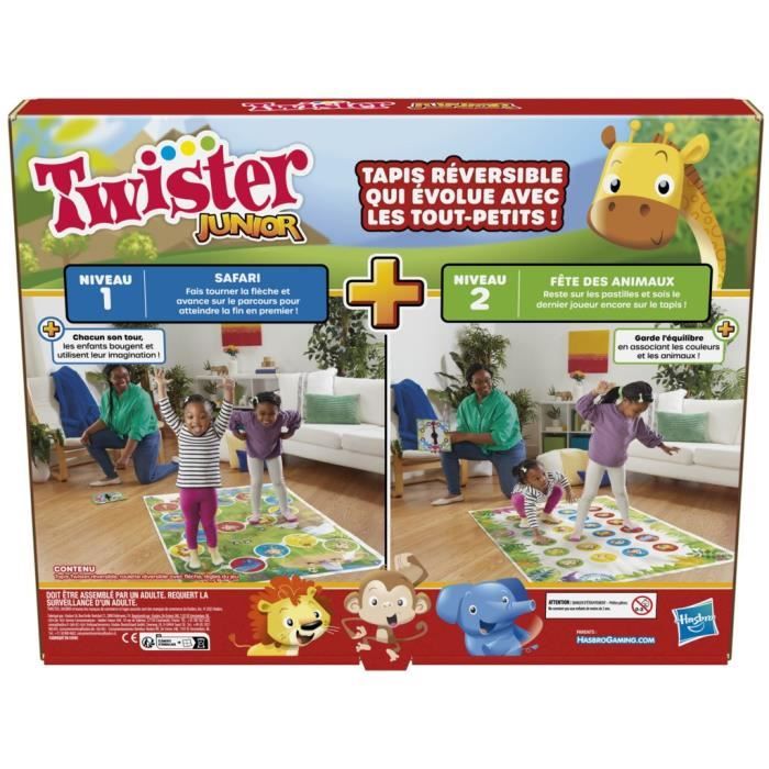 Twister Junior - tapis réversible 2-en-1 évolutif - Jeu de société junior - Hasbro Gaming