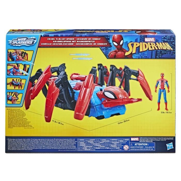 Figurine Spider-Man Véhicule Araignée de combat - Lance de l'eau et des projectiles - Des 4 ans - HASBRO, Marvel