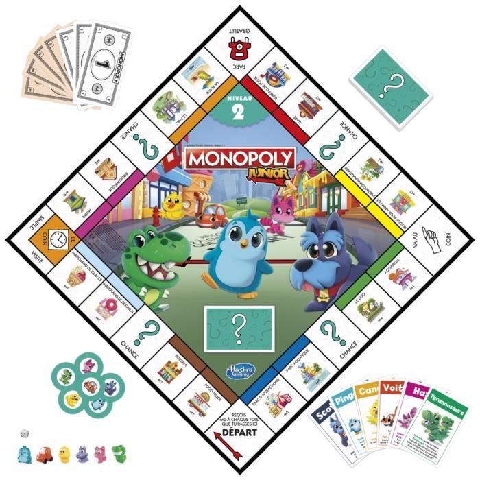 Monopoly Junior 2 en 1 - Jeu de société enfant