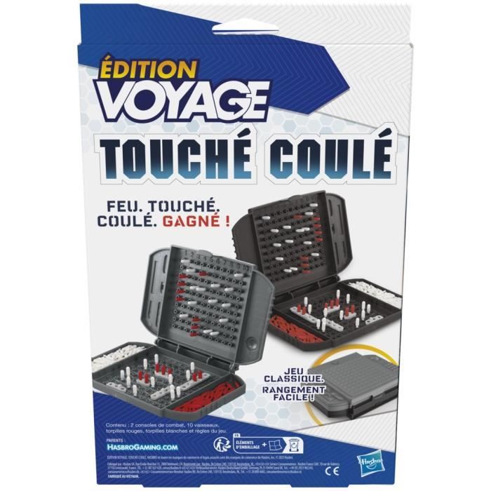 Touché coulé Voyage, jeu de société de voyage pour 2 joueurs, jeu de voyage, jeu pour enfants, Des  7 ans, Hasbro Gaming