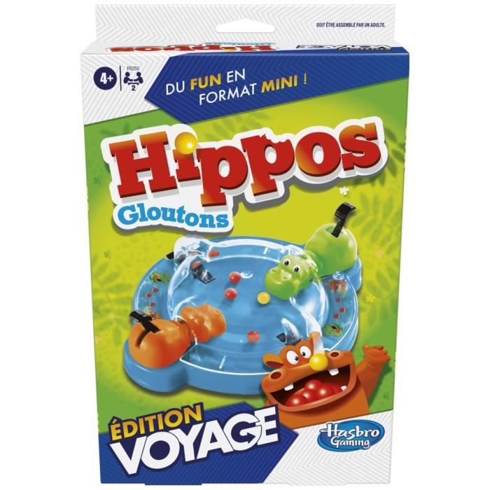 Hippos gloutons Voyage, jeu de société de voyage pour 2 joueurs, des 4 ans, Hasbro Gaming