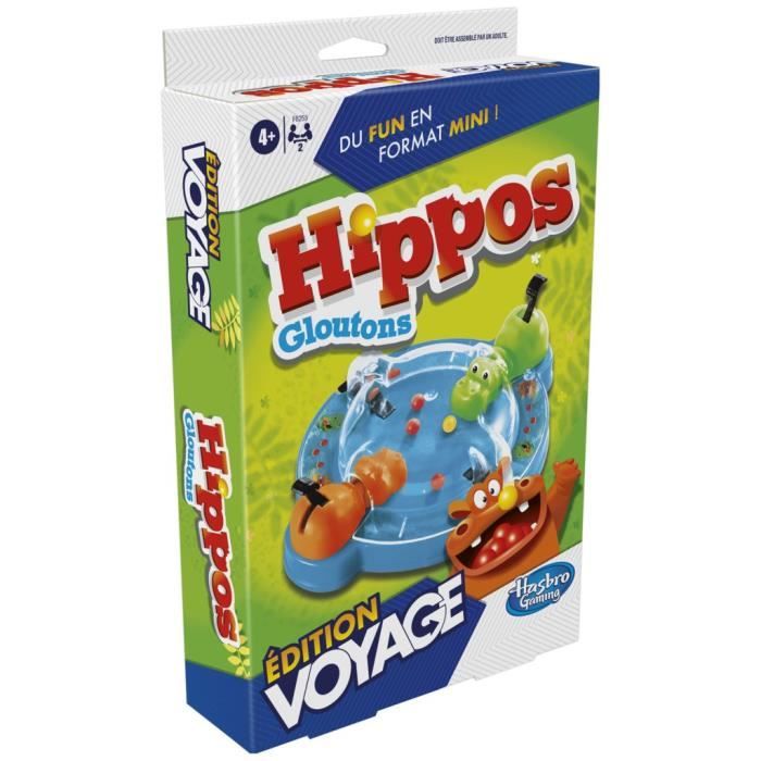 Hippos gloutons Voyage, jeu de société de voyage pour 2 joueurs, des 4 ans, Hasbro Gaming