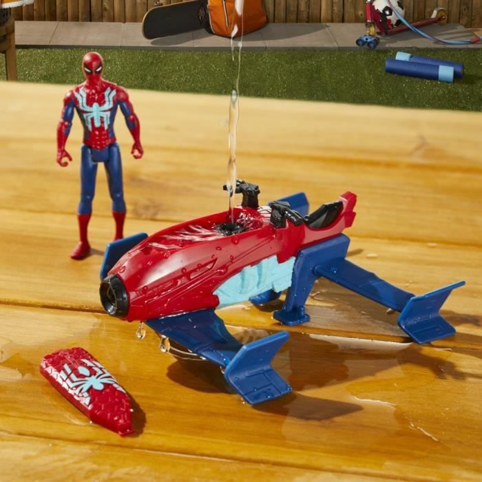 Coffret Spider-Man Hydro-Jet, figurine avec véhicule, Marvel Spider-Man, Epic Hero Series Web Splashers