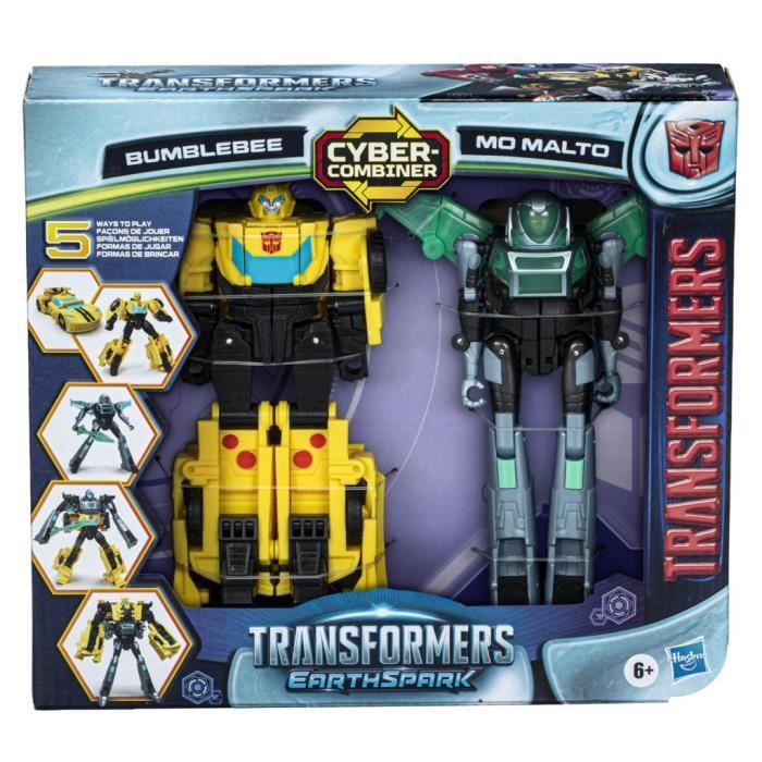 Figurines Cyber-Combiner Bumblebee et Mo Malto, jouets interactifs pour filles et garçons,Transformers EarthSpark, des 6 ans