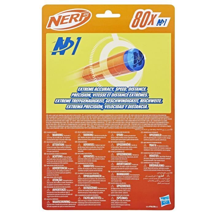 Nerf N-Series Pack de 80 fléchettes, Pour blaster NSeries