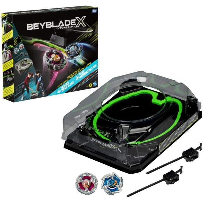 Beyblade X Set de combat Xtreme avec arene Beystadium, 2 toupies a rotation droite, 2 lanceurs, des 8 ans